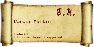 Barczi Martin névjegykártya